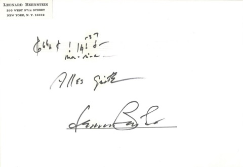 Bernstein, Aufnahme 2